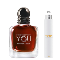 Emporio Armani Stronger With You Powerfully EDP by Emporio Armani for Men — sample vial close-up | Venba Fragrance
