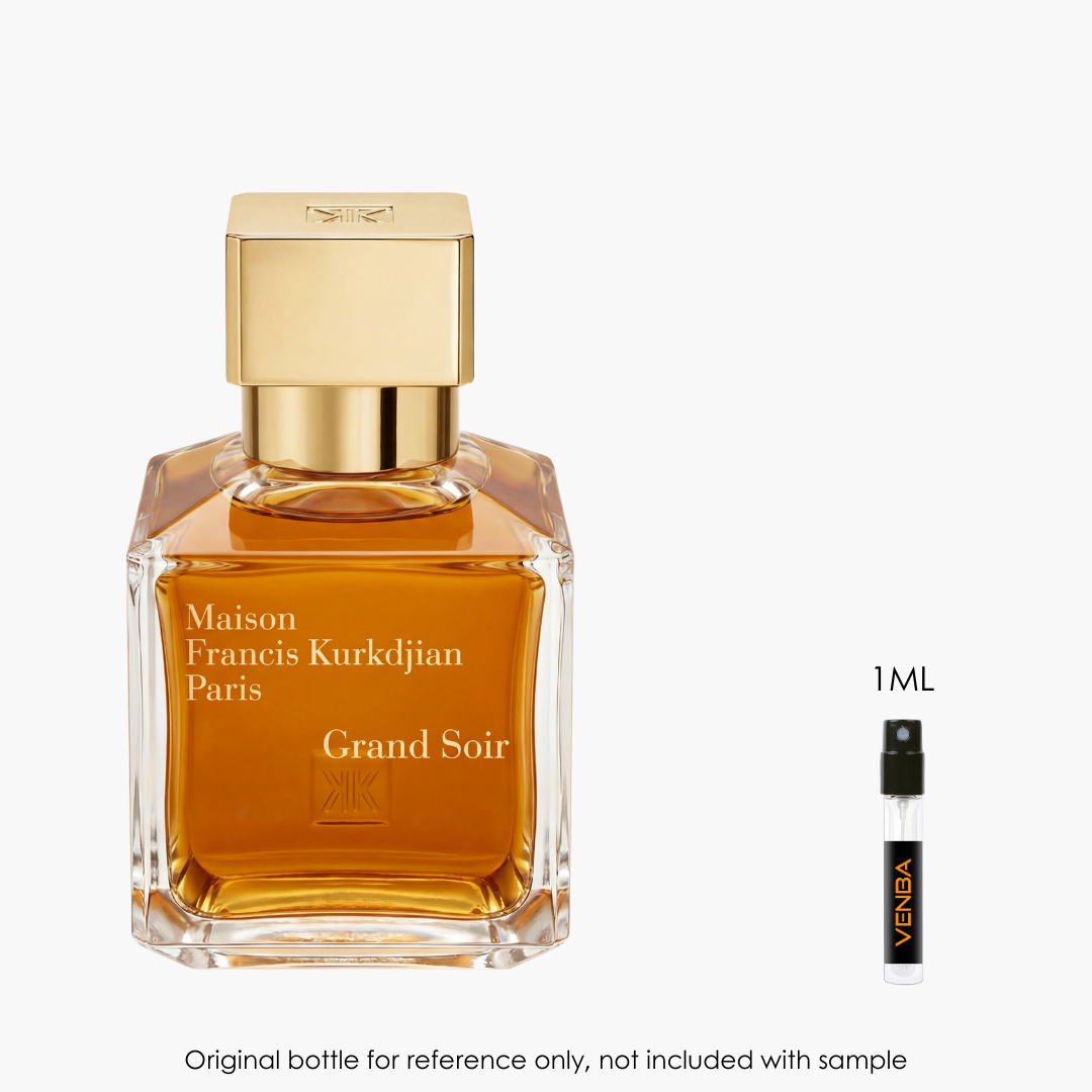Maison Francis Kurkdjian Grand Soir EDP by Maison Francis Kurkdjian for Unisex — fragrance bottle close-up | Venba Fragrance