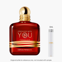 Emporio Armani Stronger With You Tobacco EDP by Emporio Armani for Men — fragrance bottle close-up | Venba Fragrance