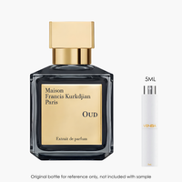 Maison Francis Kurkdjian Oud Extrait by Maison Francis Kurkdjian for Men — fragrance bottle close-up | Venba Fragrance