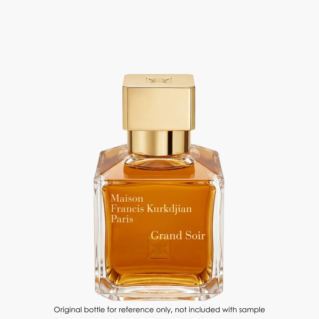 Maison Francis Kurkdjian Grand Soir EDP by Maison Francis Kurkdjian for Unisex — fragrance bottle close-up | Venba Fragrance