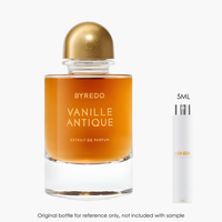 Byredo Parfums Vanille Antique Extrait by Byredo Parfums for Unisex — sample vial close-up | Venba Fragrance