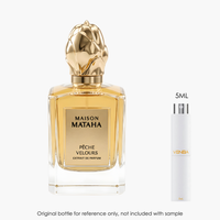 Maison Mataha Peche Velours Extrait by Maison Mataha for Unisex — fragrance bottle close-up | Venba Fragrance