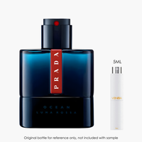 Prada Luna Rossa Ocean EDT by Prada for Men — sample vial close-up | Venba Fragrance