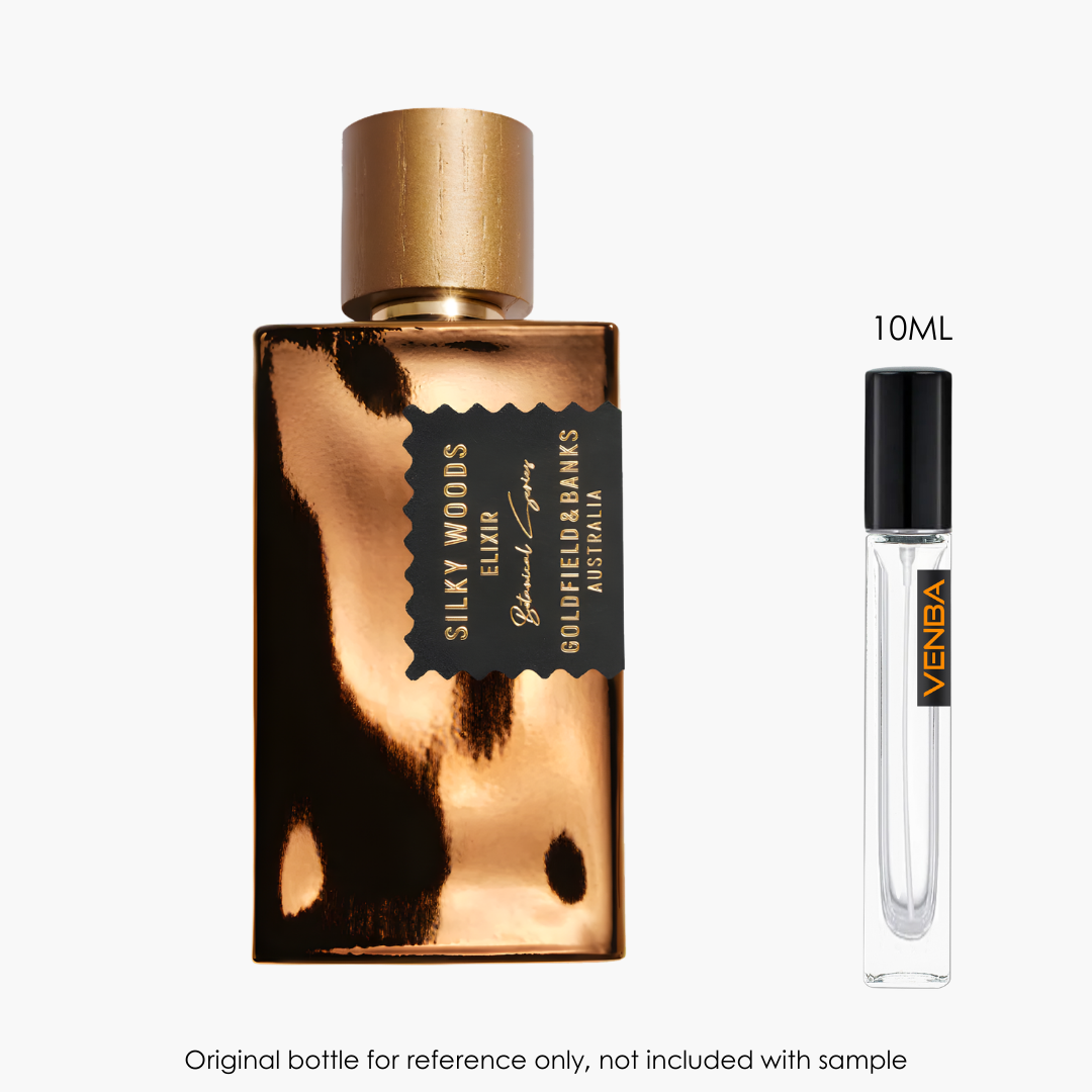 Goldfield & Banks Silky Woods Elixir by Goldfield & Banks for Unisex — fragrance bottle close-up | Venba Fragrance