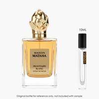 Maison Mataha Printemps Blanc Extrait by Maison Mataha for Unisex — fragrance bottle close-up | Venba Fragrance