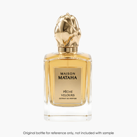 Maison Mataha Peche Velours Extrait by Maison Mataha for Unisex — fragrance bottle close-up | Venba Fragrance