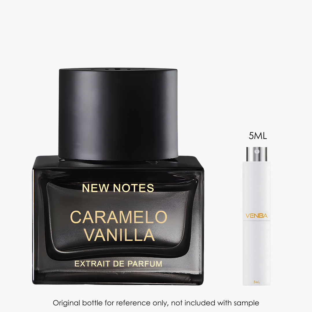 New Notes Caramelo Vanilla Extrait by New Notes for Unisex — fragrance bottle close-up | Venba Fragrance
