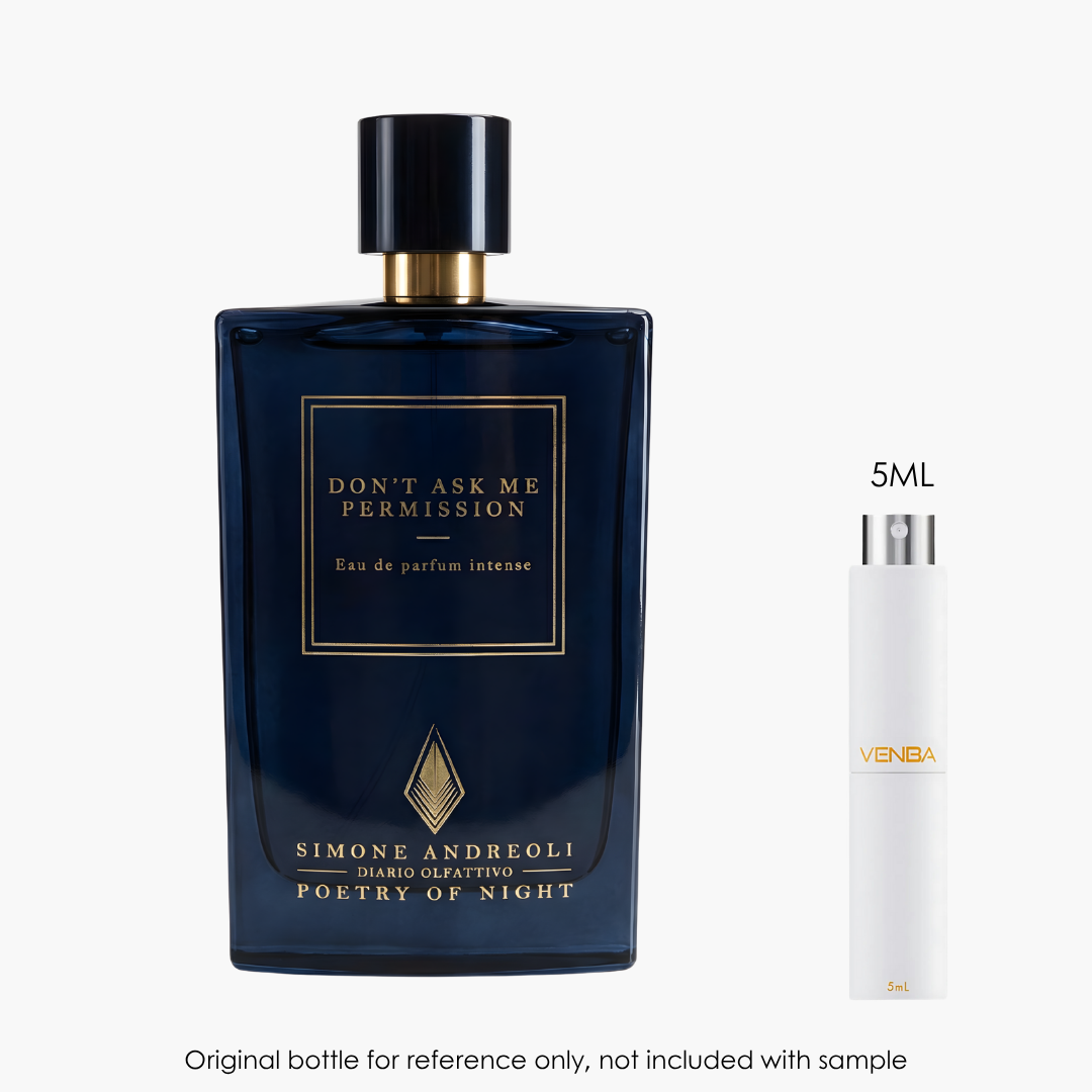Simone Andreoli Don't Ask Me Permission EDP by Simone Andreoli for Unisex — fragrance bottle close-up | Venba Fragrance