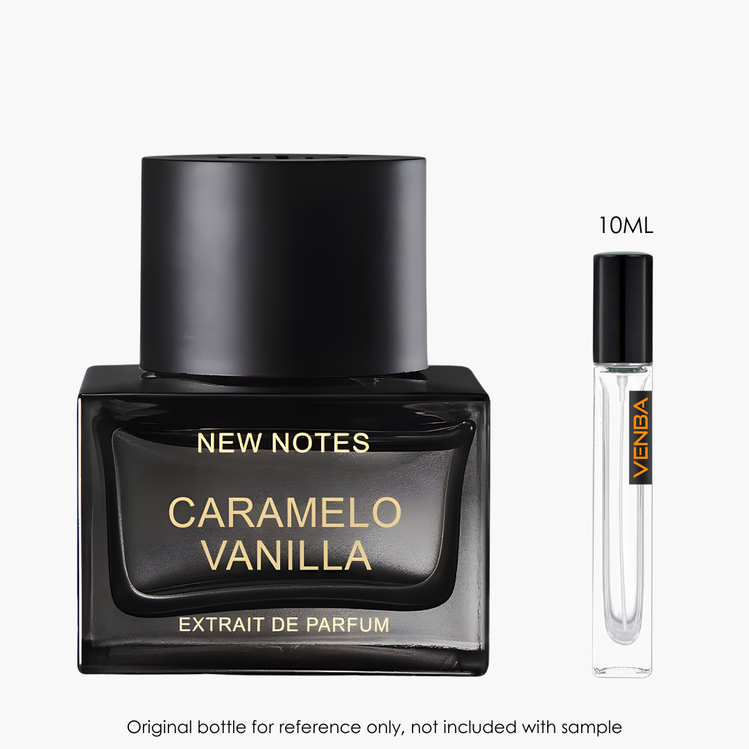 New Notes Caramelo Vanilla Extrait by New Notes for Unisex — fragrance bottle close-up | Venba Fragrance
