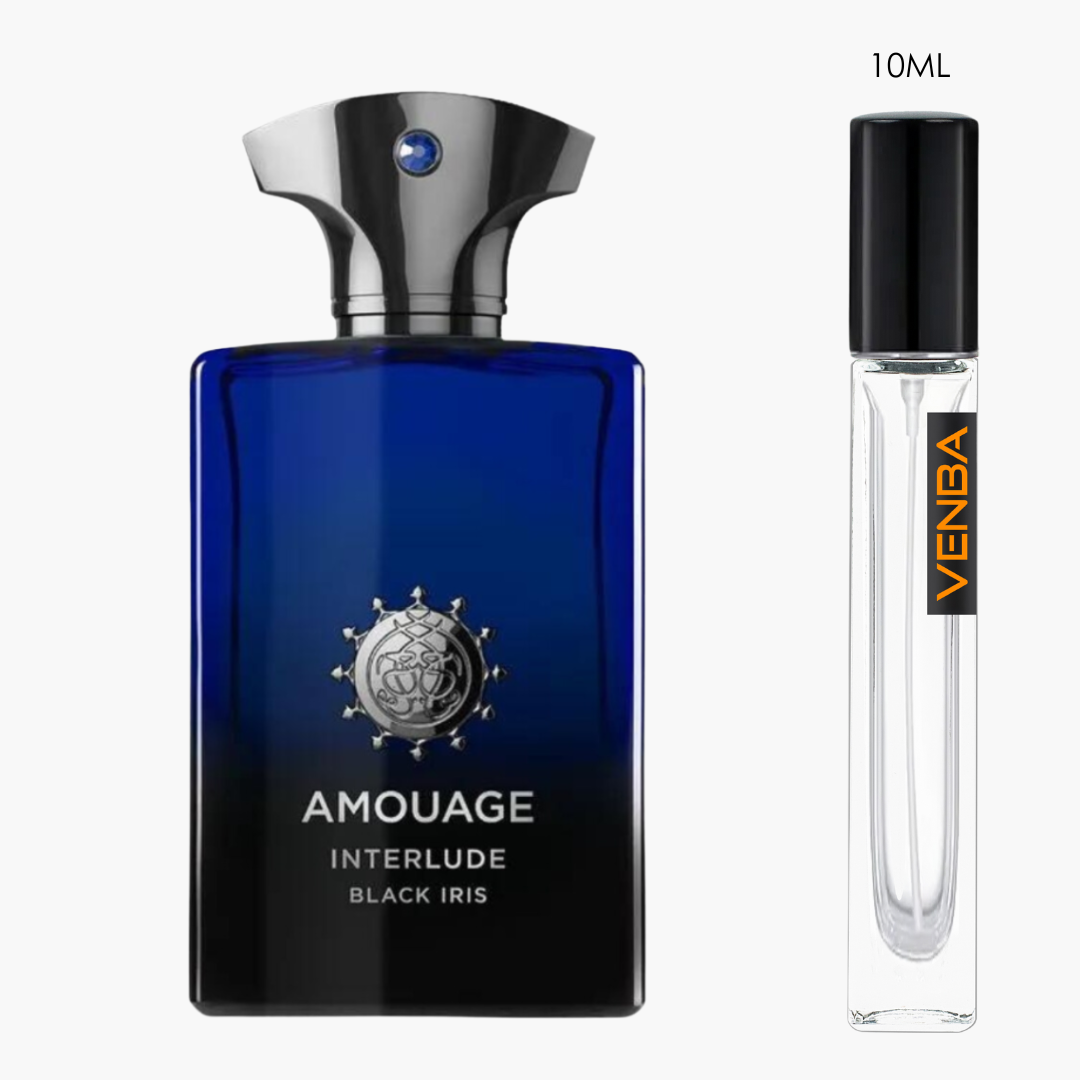 Amouage Interlude Black Iris EDP by Amouage for Unisex — fragrance bottle close-up | Venba Fragrance